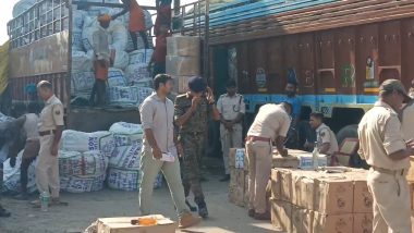 मोहनिया चेकपोस्ट पर दो ट्रकों से एक करोड़ से अधिक की विदेशी शराब जब्त, पंजाब के दो चालक गिरफ्तार